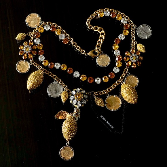 Dolce & Gabbana Jewelry - Dolce & Gabbana Embellished Coin Charm Necklace